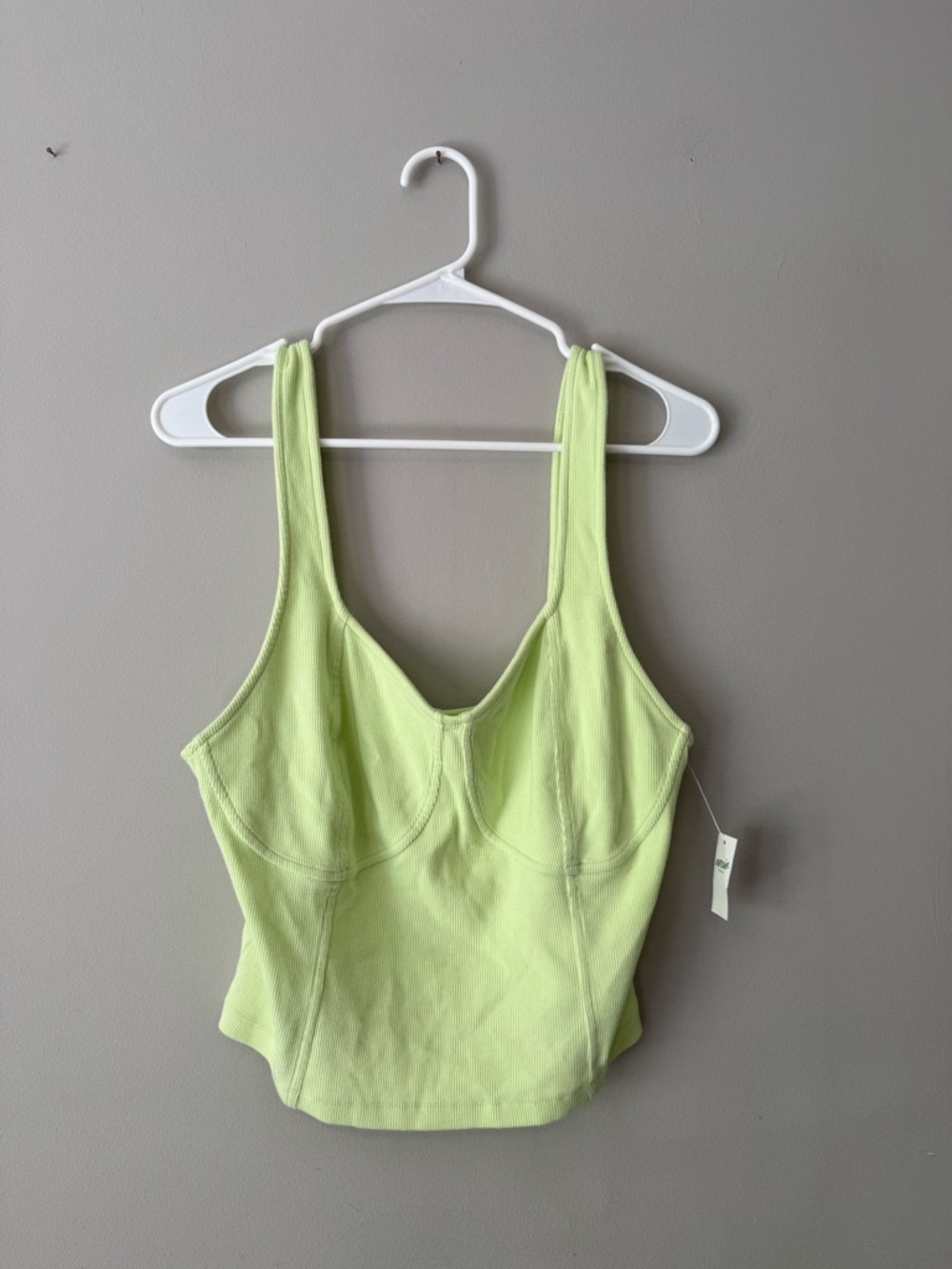 aerie Lime Green Structured Cup Tank Top